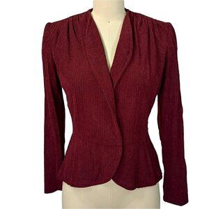 Vintage 70s Young Edwardian Arpeja Jacket Topper Size S Burgundy Victorian